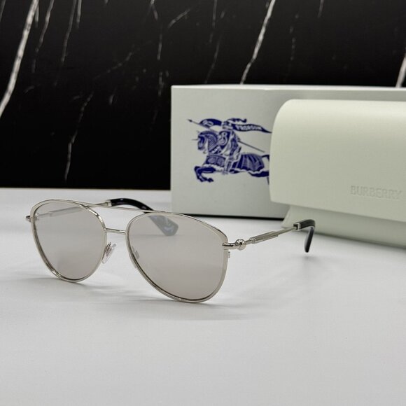 NEW BURBERRY BE3157 1005/8V UNISEX SILVER SUNGLASSES BURBERRY BE3157 10058V main image 4